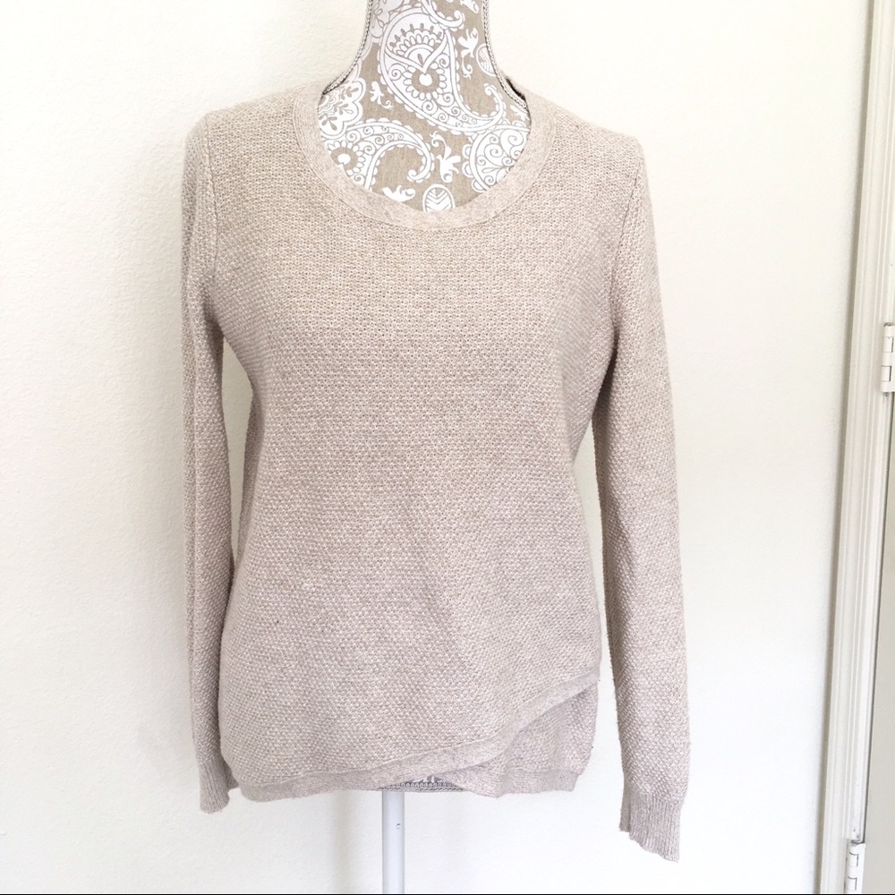 Madewell Scoop Neck Knit Sweater in Oatmeal